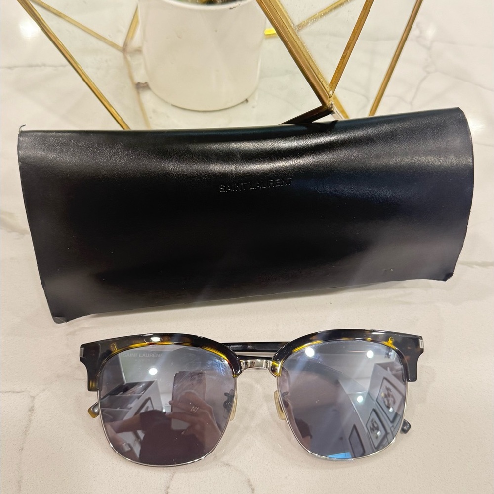 Saint Laurent Black and Brown Sunglasses
